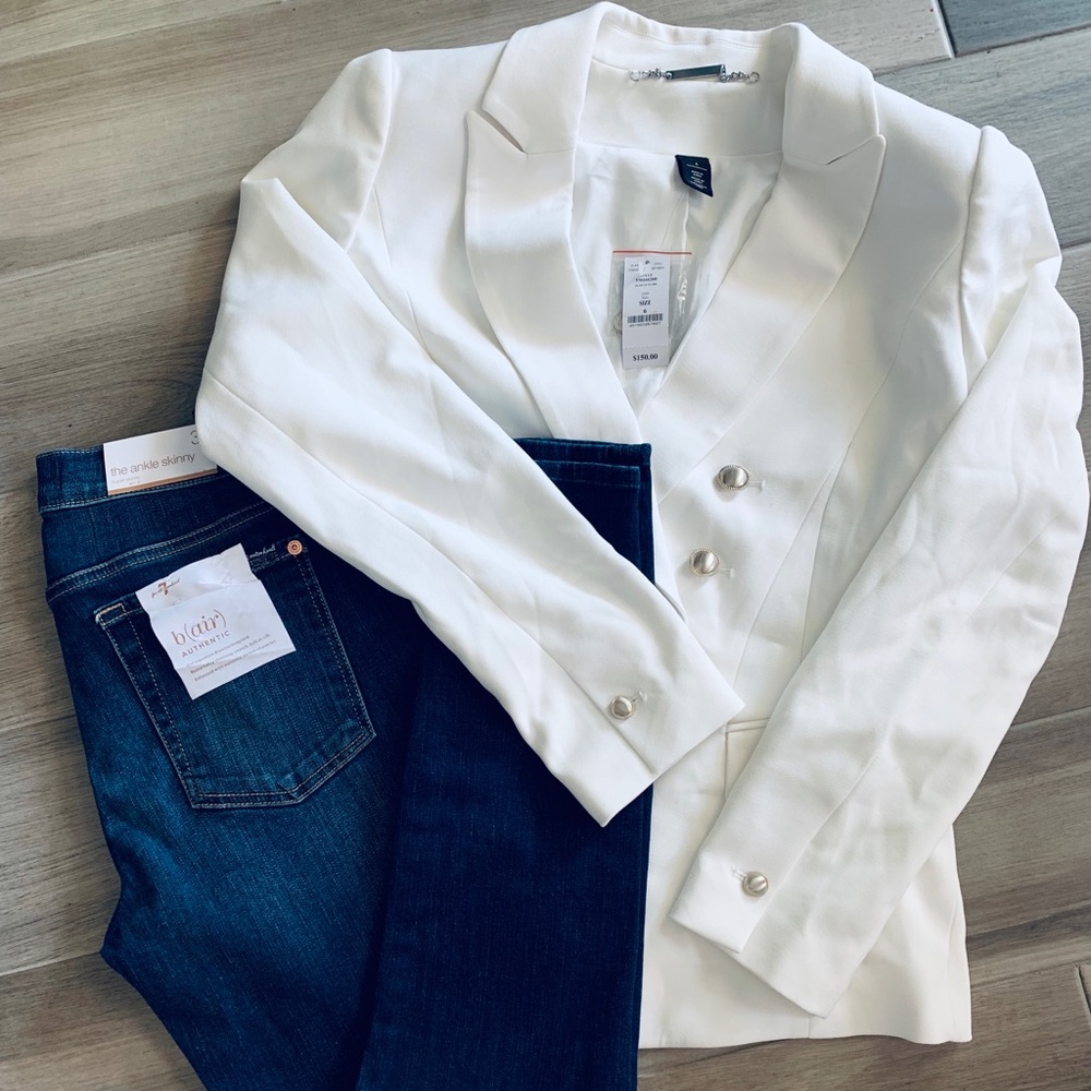 WHBM NWT White Essential Blazer Jacket ~ Sz. 6 ~